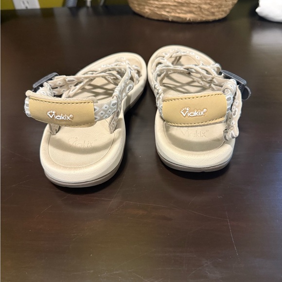 Cream Sandals with Adjustable Straps and Contoured Footbed - Picture 3 of 3